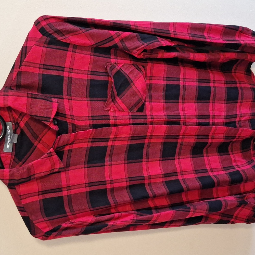 Alexander Jordan soft button down red flannel shirt